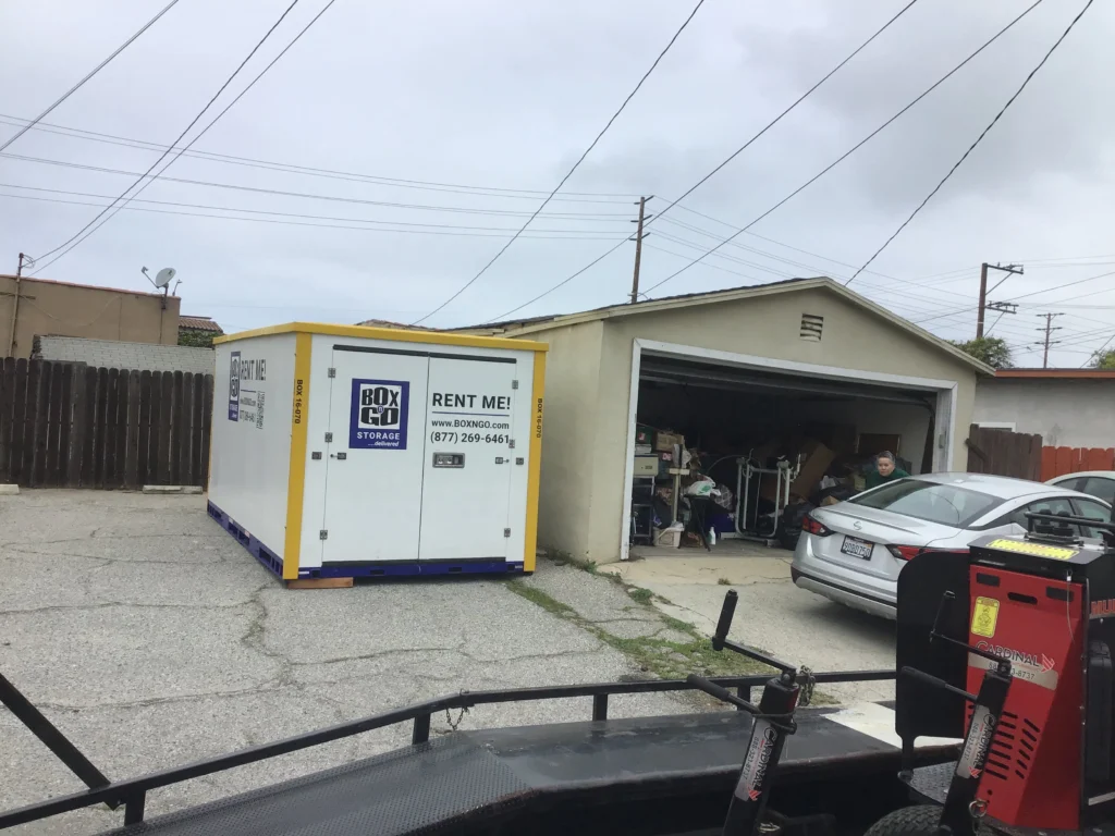 Box-n-Go mobile storage in 90034 for self storage in Beverlywood and Castle Heights, near Robertson Blvd.