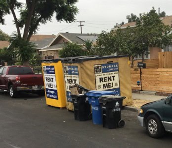 Box-N-Go storage unit in Palms, CA, offering mobile, climate-controlled, and student storage near 90016, Crenshaw, and Adams Blvd.