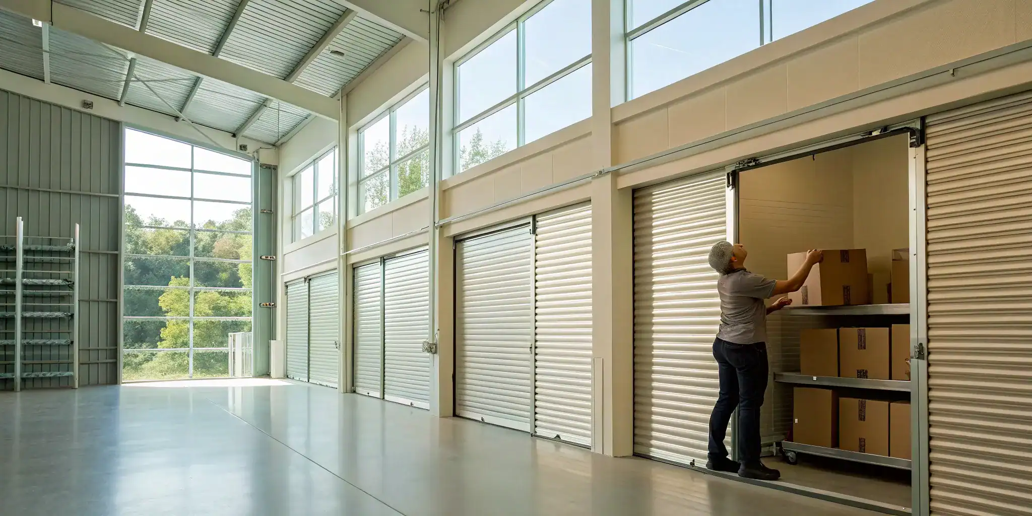 Secure self-storage facility with on-site staff.