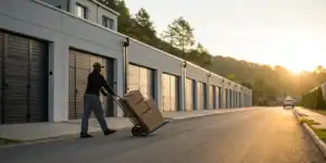 Self storage unit with drive-up access.