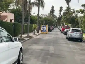 Mobile storage unit parked near a Sawtelle Blvd apartment complex in West LA, 90025.