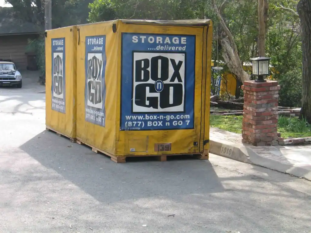 Portable Box-n-Go containers used for self storage in Alhambra CA, providing convenient and flexible storage solutions for homes and businesses.