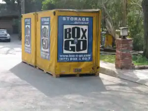 Portable Box-n-Go storage units used for self storage in Torrance CA, providing convenient and flexible storage solutions for homes and businesses.