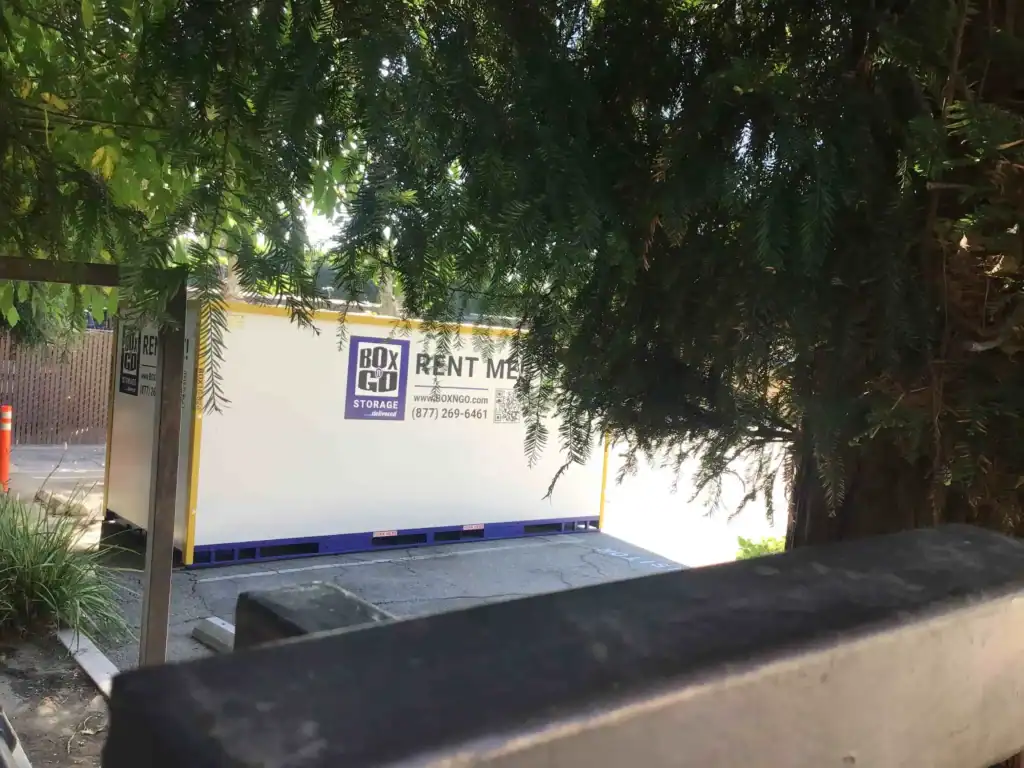 Portable self storage in Marina del Rey CA with Box-n-Go storage container placed outdoors for convenient moving and secure storage solutions.