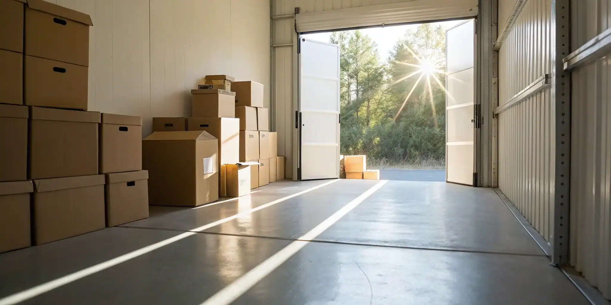 San Pedro self storage unit packed with boxes.
