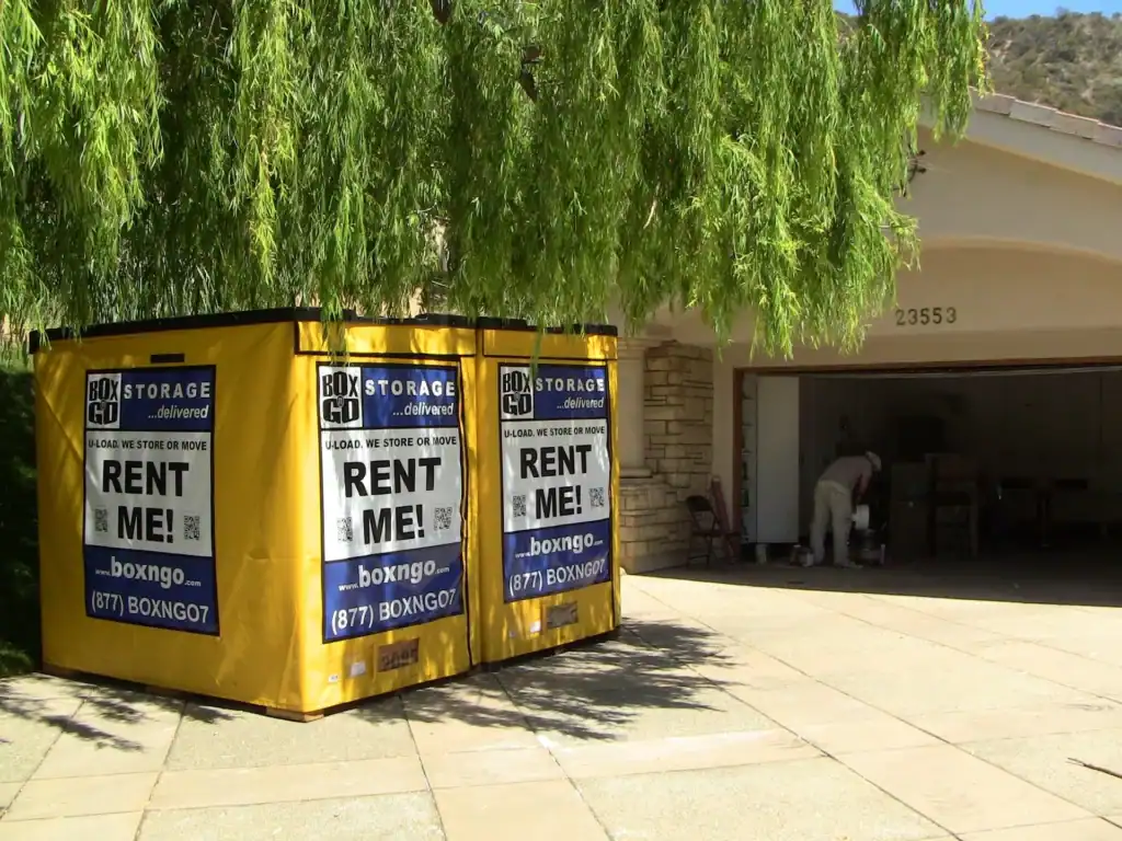 Box-n-Go portable containers used for home renovation storage Santa Monica, providing convenient on-site storage solutions during remodeling projects.