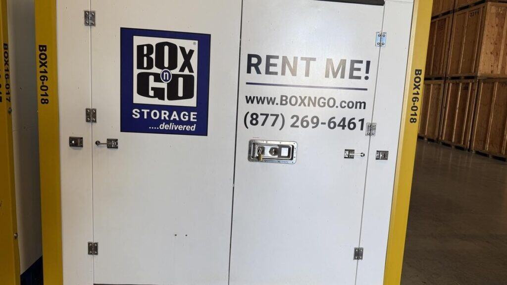 Box-n-Go portable storage unit available for rent, providing secure and flexible long term storage in Santa Monica.