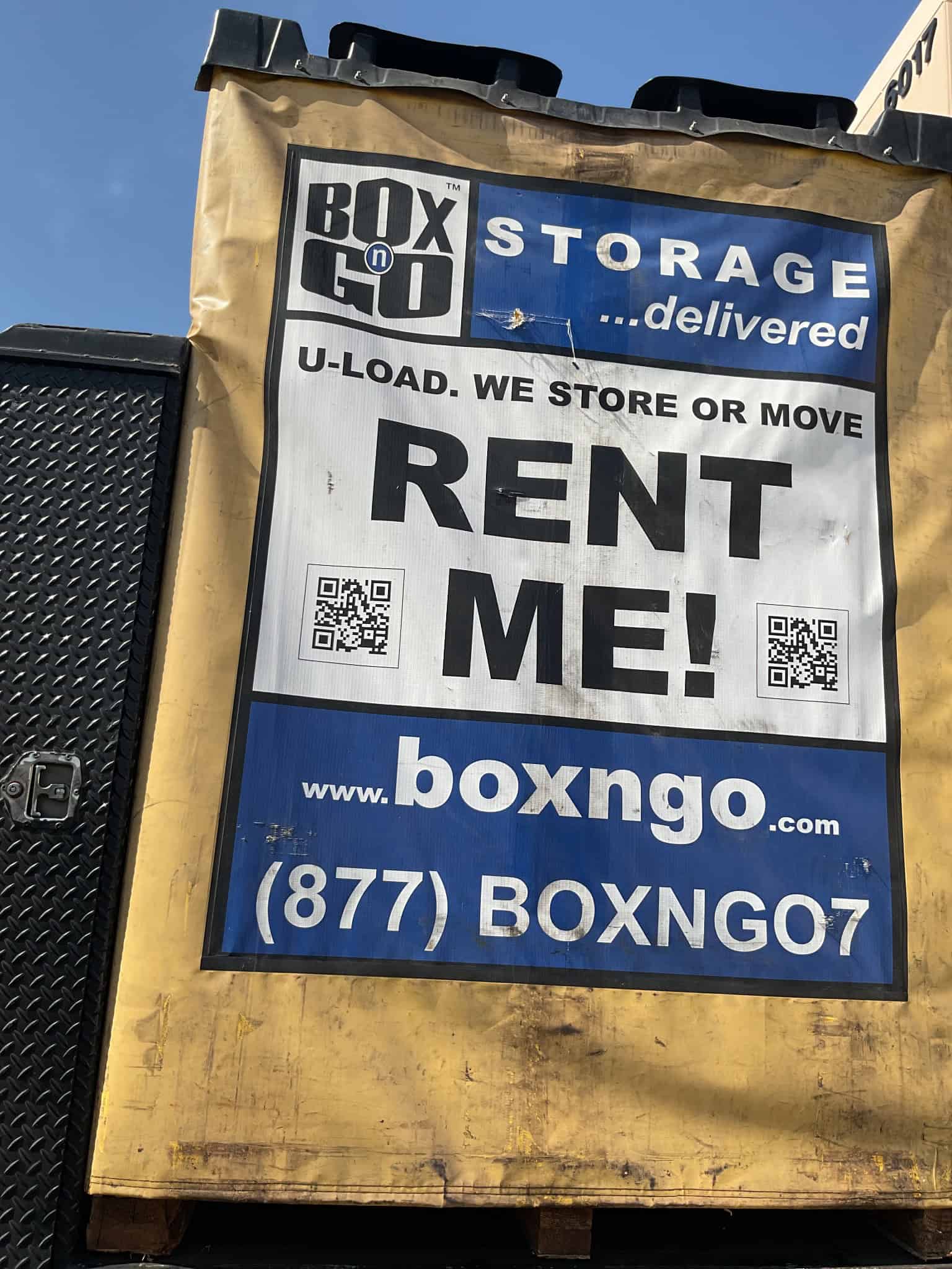 Self storage Saugus portable container with Rent Me signage