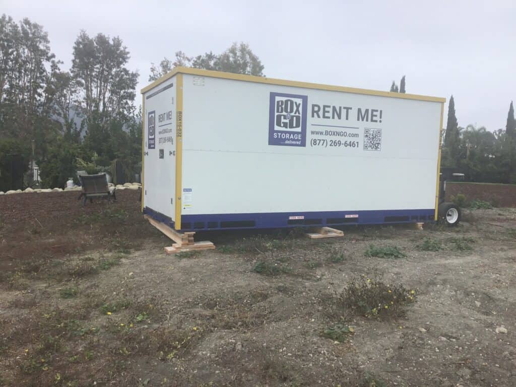 Self storage Studio City container delivered to a residential driveway