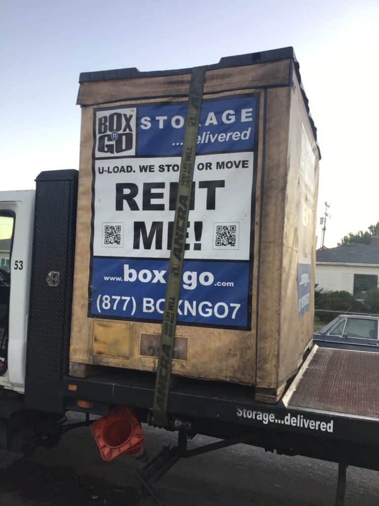 Self storage Chatsworth CA container with Box-n-Go branding