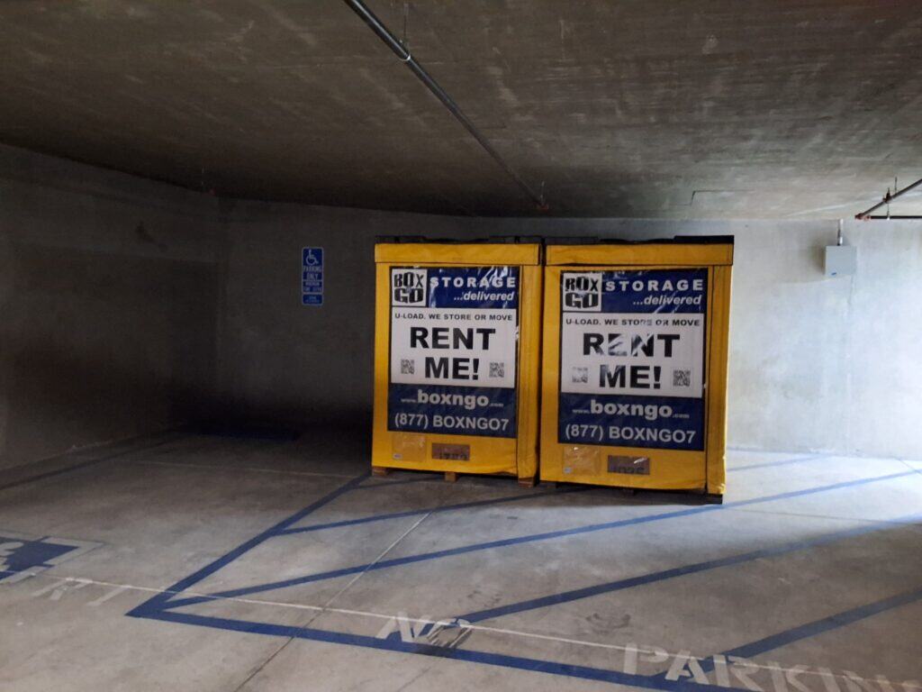 Self storage Calabasas CA container on residential street