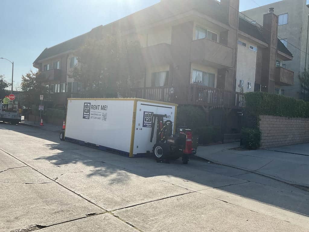 beverly hills self storage portable storage container located in a residential or commercial setting
