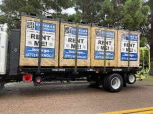 aliso viejo self storage featuring a portable unit on-site storage container positioned near a garage or driveway area