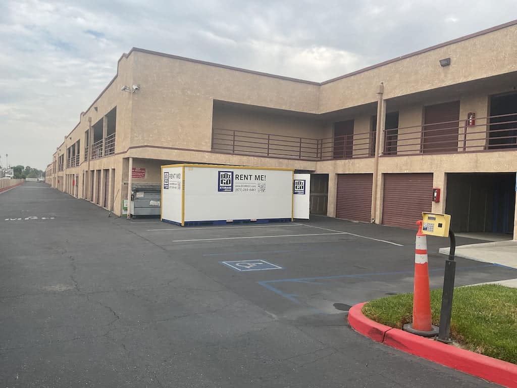 storage cypress featuring a portable unit storage container placed at street level for straightforward loading