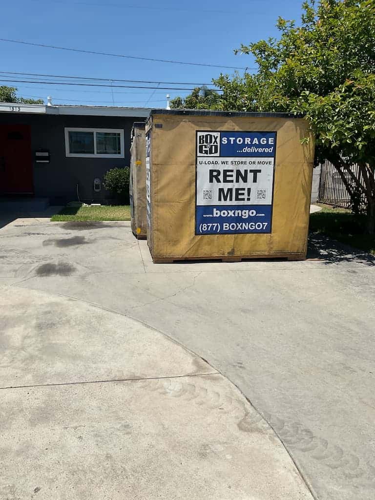 cheap storage van nuys portable storage container placed at a residential location
