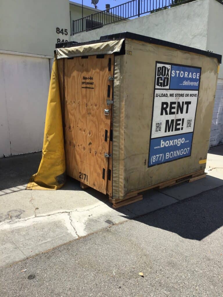 Box-n-Go portable storage container parked at a West Hills apartment building