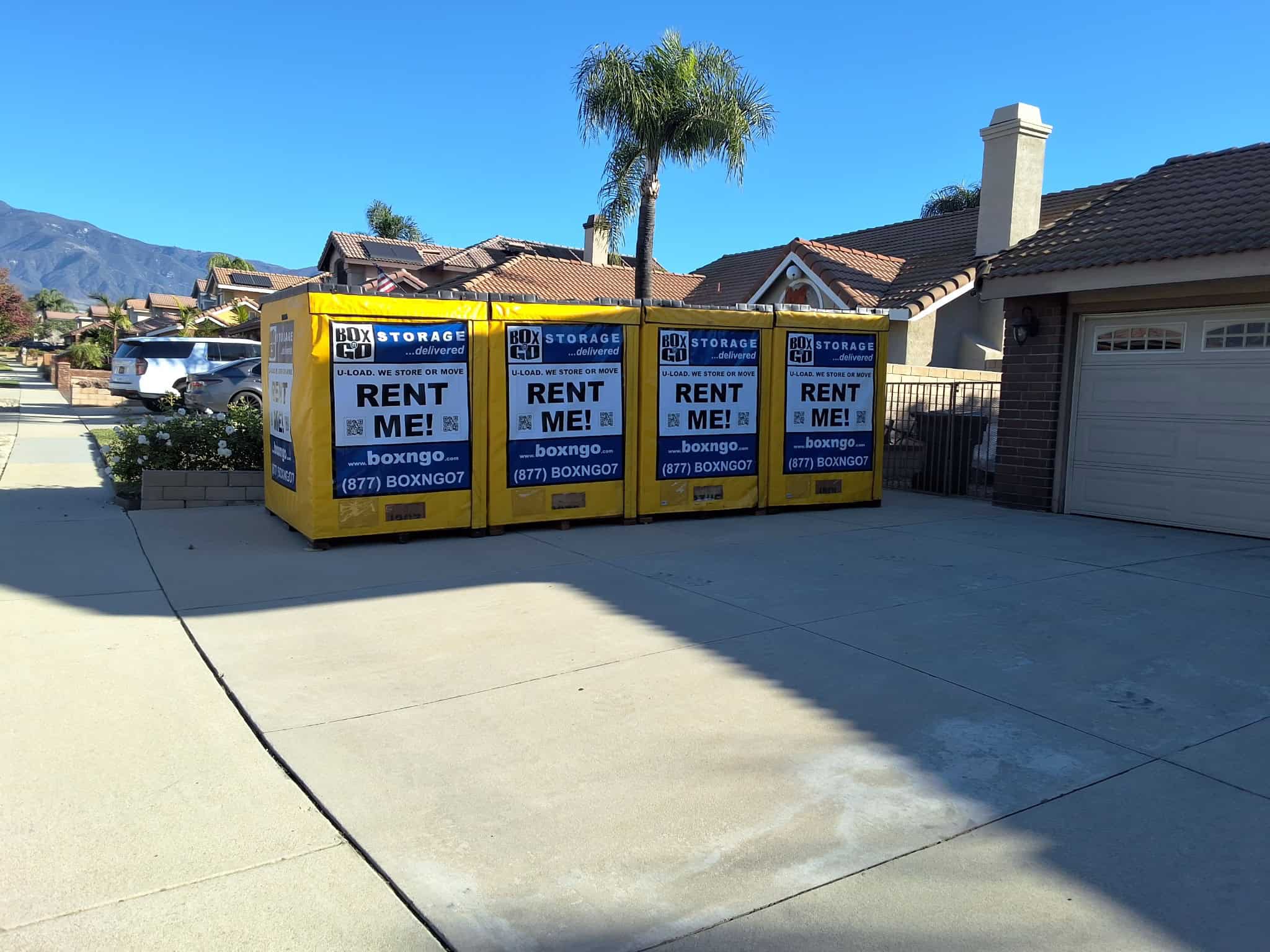 Storage Pacoima CA container on trailer behind Box-n-Go truck