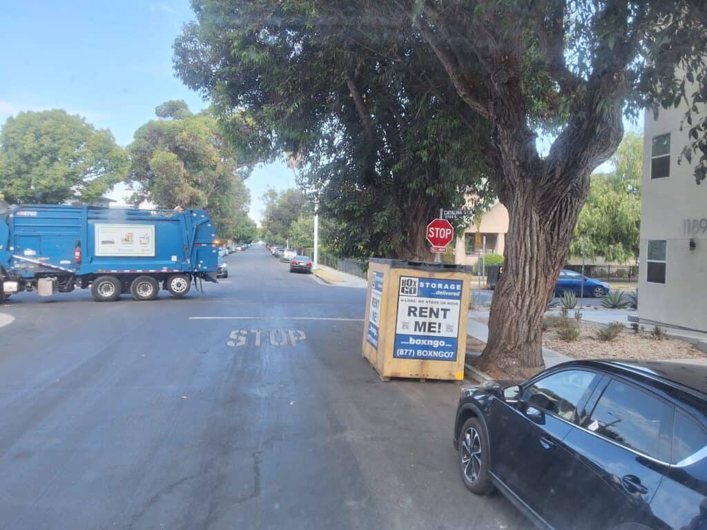Storage units Sun Valley CA portable container in a residential driveway ready for loading