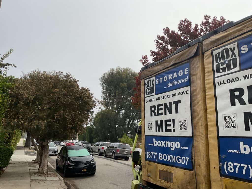 Storage units Woodland Hills CA portable unit picked up for indoor storage