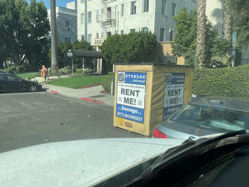 storage placentia ground-level storage unit staged beside a home or apartment building