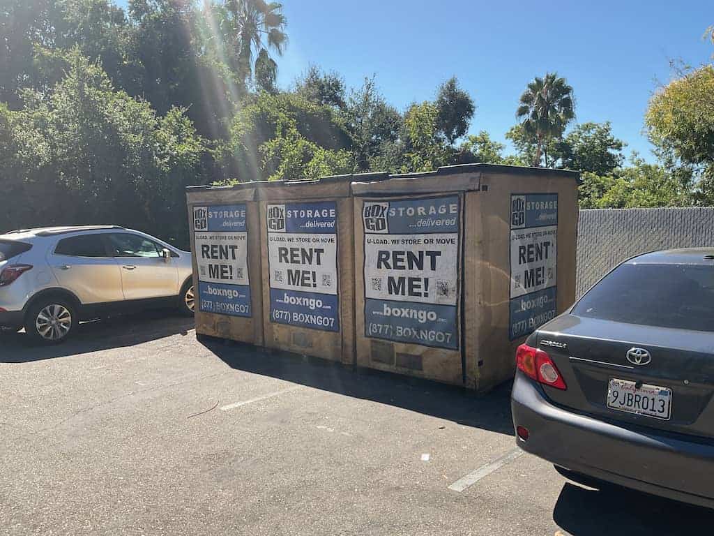 storage unit rental los angeles portable storage container set curbside near residential parking