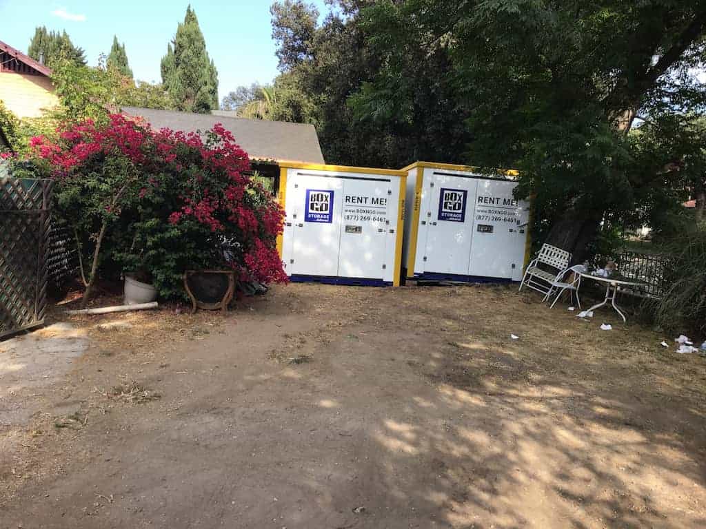 storage units santa ana ca portable storage unit staged near the residence for easy drop-off and pickup