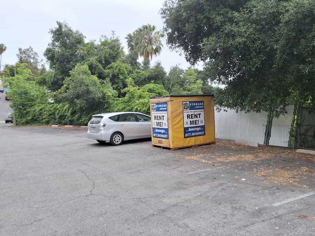 storage near long beach storage container placed at street level for straightforward loading