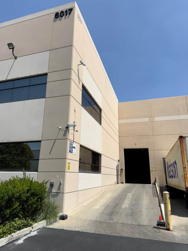 Box-n-Go warehouse exterior at 6017 Randolph St., Commerce, California.