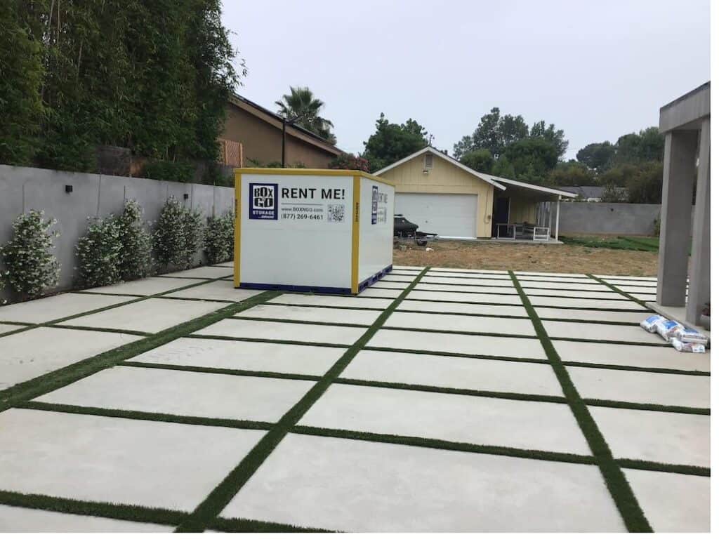 Box-n-Go container placed on-site at a Southern California property during a remodeling project